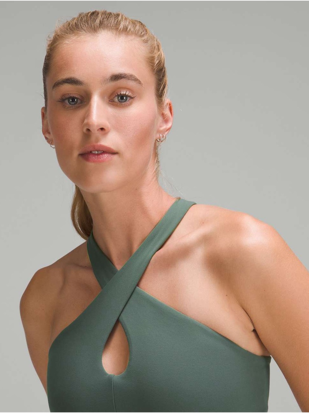 Lululemon Athletic Align Keyhole Halter Tank Top Dark Forest Size 6 Like New - Picture 2 of 12